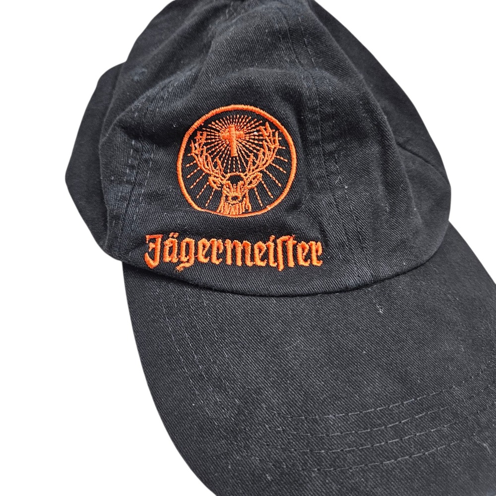 Jagermeister Hat Baseball Cap Embroidered Logo Black Adult  Alcohol Jägermeister